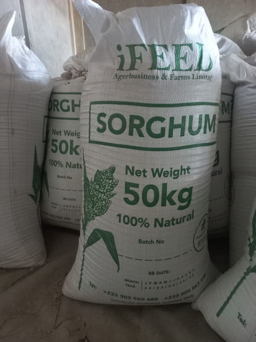 Branded 50kg sorghum bags, packed and ready